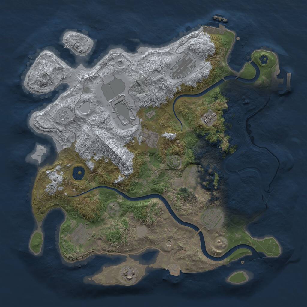 Rust Map: Procedural Map, Size: 3500, Seed: 872071886, 14 Monuments