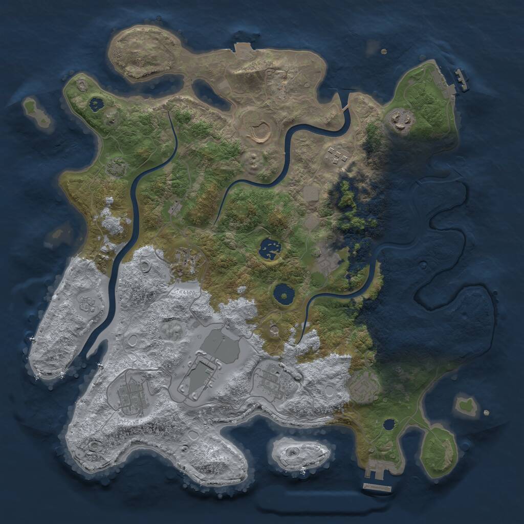 Rust Map: Procedural Map, Size: 3750, Seed: 159658712, 16 Monuments