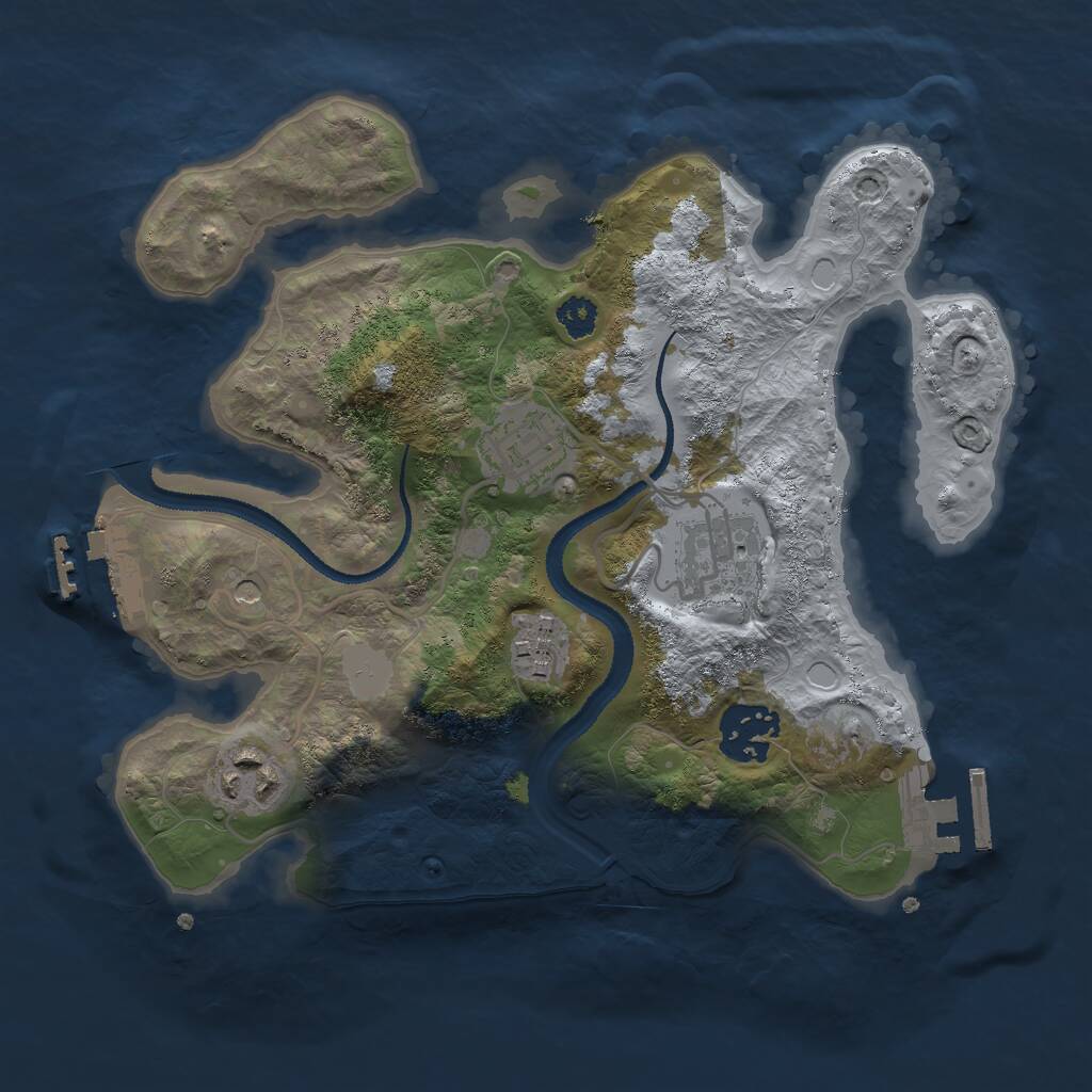 Rust Map: Procedural Map, Size: 2700, Seed: 24760866, 9 Monuments