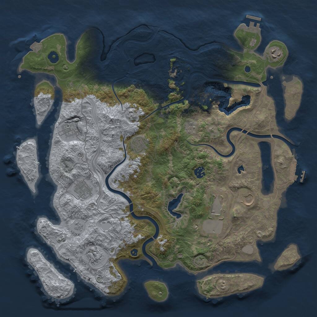Rust Map: Procedural Map, Size: 4250, Seed: 461402655, 15 Monuments