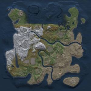 Thumbnail Rust Map: Procedural Map, Size: 3750, Seed: 11092025, 15 Monuments