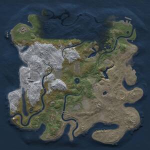 Thumbnail Rust Map: Procedural Map, Size: 4250, Seed: 11092025, 15 Monuments