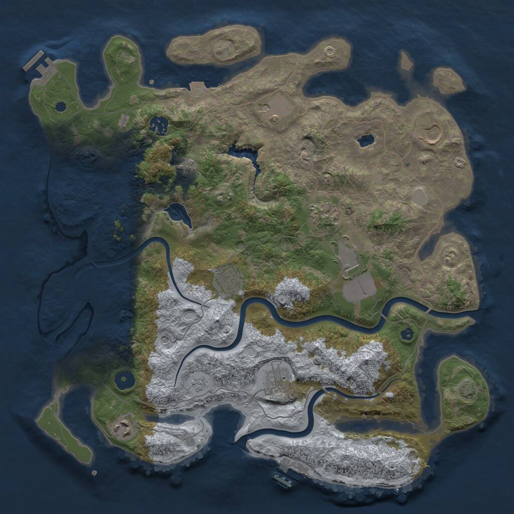 Rust Map: Procedural Map, Size: 4000, Seed: 456748, 15 Monuments