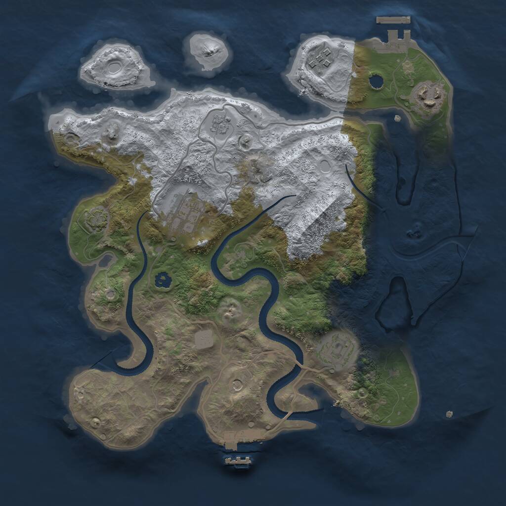 Rust Map: Procedural Map, Size: 3000, Seed: 644552019, 10 Monuments