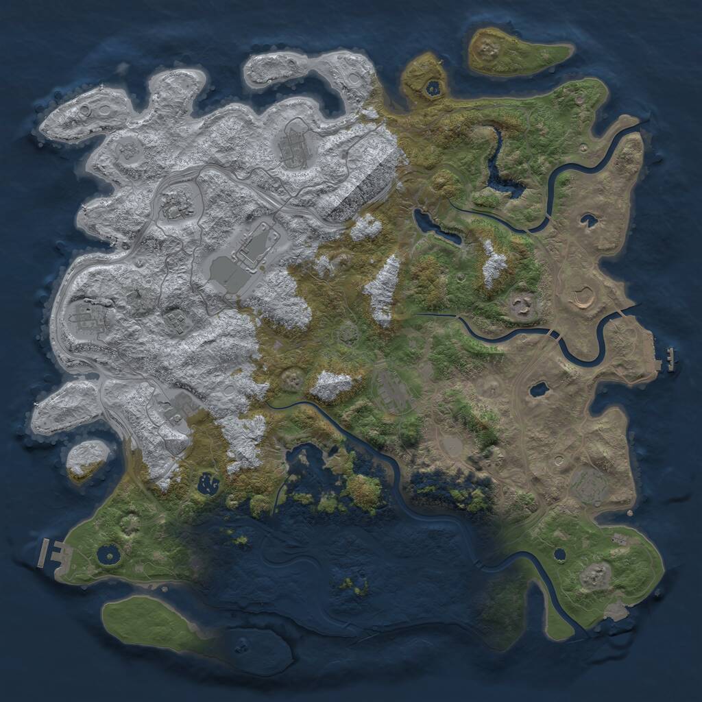 Rust Map: Procedural Map, Size: 4800, Seed: 709631302, 17 Monuments