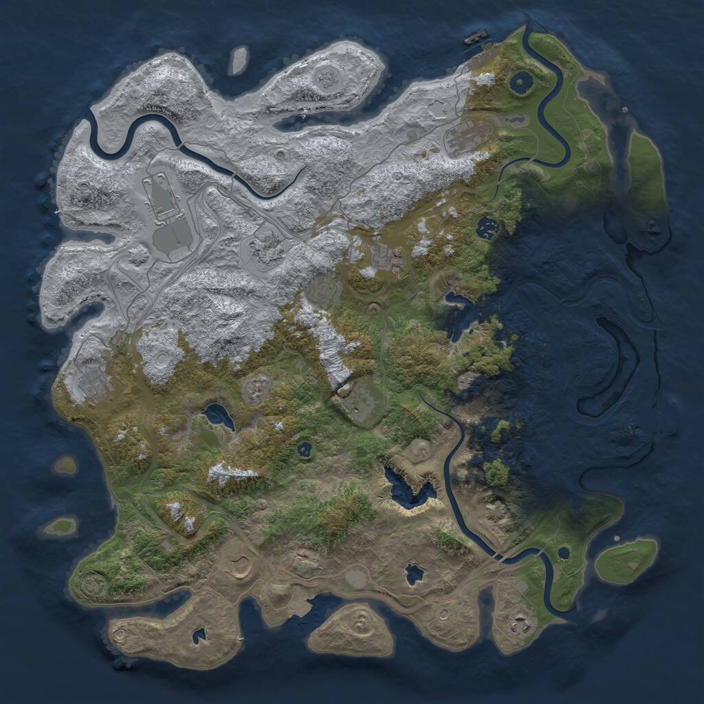 Rust Map: Procedural Map, Size: 4750, Seed: 83592744, 17 Monuments