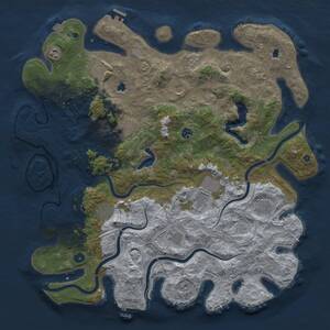 Thumbnail Rust Map: Procedural Map, Size: 4750, Seed: 1772323933, 17 Monuments