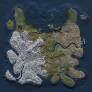Thumbnail Rust Map: Procedural Map, Size: 3500, Seed: 488022398, 13 Monuments
