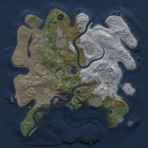 Thumbnail Rust Map: Procedural Map, Size: 3500, Seed: 530162820, 14 Monuments