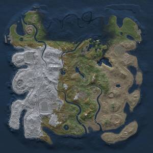 Thumbnail Rust Map: Procedural Map, Size: 4300, Seed: 52459650, 16 Monuments