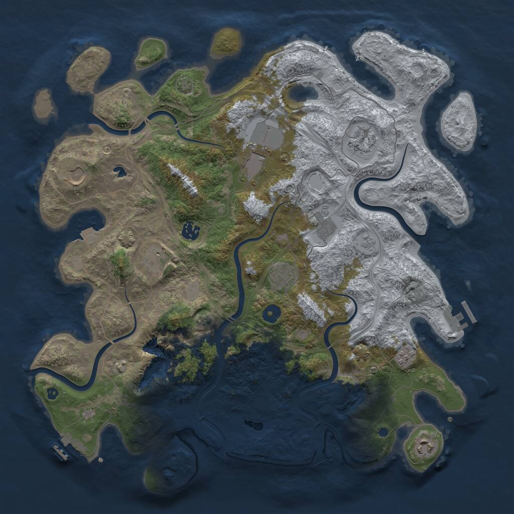 Rust Map: Procedural Map, Size: 4250, Seed: 1971187475, 15 Monuments