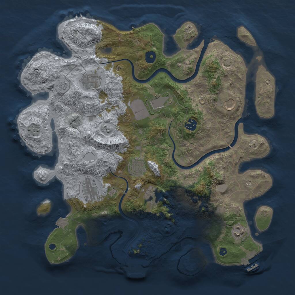 Rust Map: Procedural Map, Size: 3750, Seed: 225353498, 15 Monuments