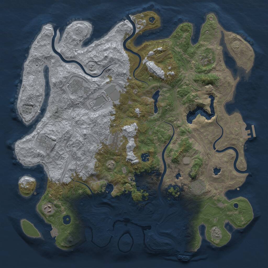 Rust Map: Procedural Map, Size: 4500, Seed: 826141843, 15 Monuments