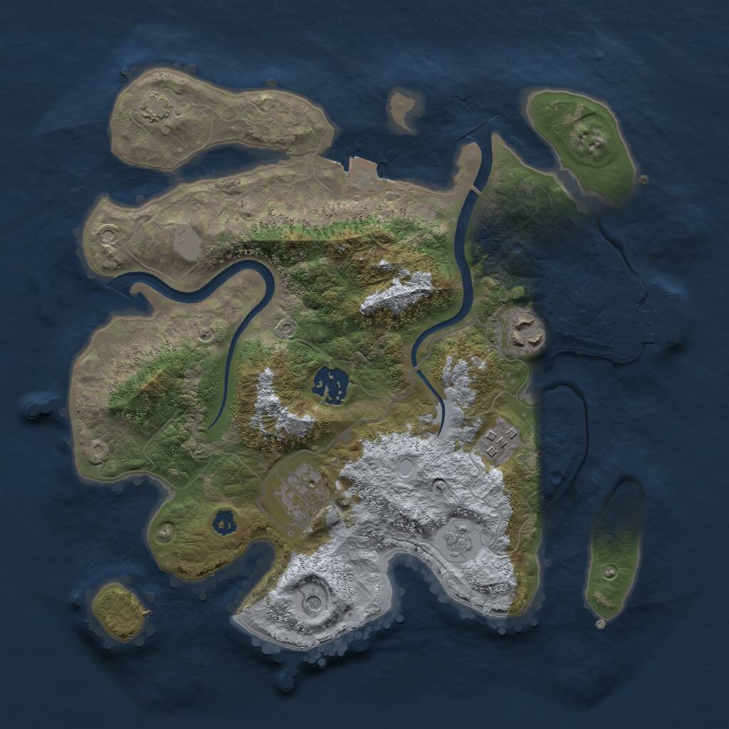 Rust Map: Procedural Map, Size: 3000, Seed: 1496630044, 9 Monuments