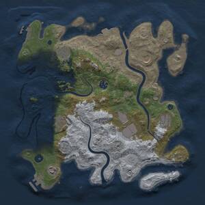 Thumbnail Rust Map: Procedural Map, Size: 3650, Seed: 38268337, 14 Monuments