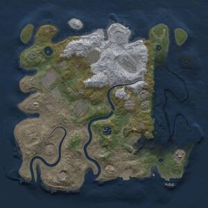 Thumbnail Rust Map: Procedural Map, Size: 3500, Seed: 2101367363, 15 Monuments