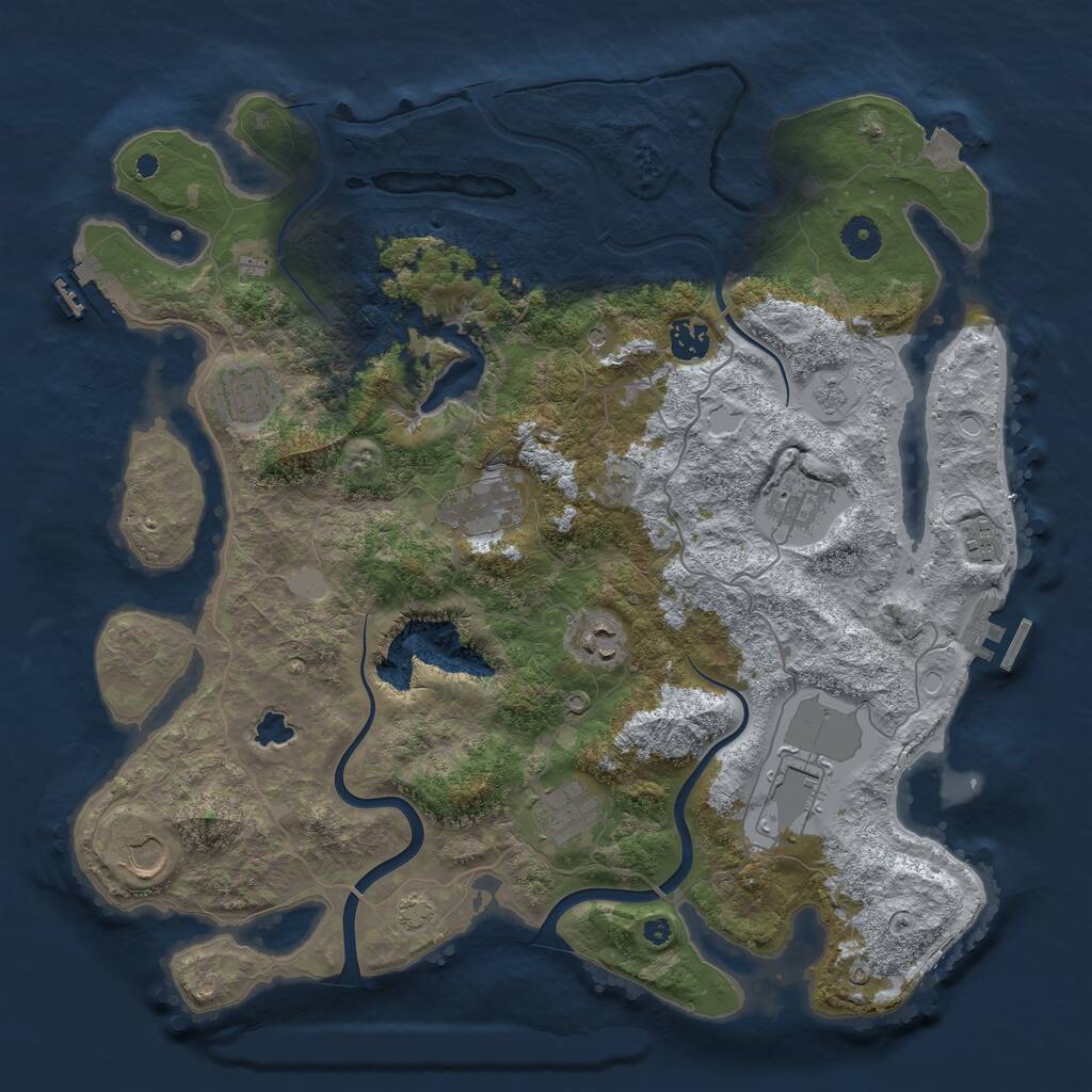 Rust Map: Procedural Map, Size: 4000, Seed: 37139, 15 Monuments