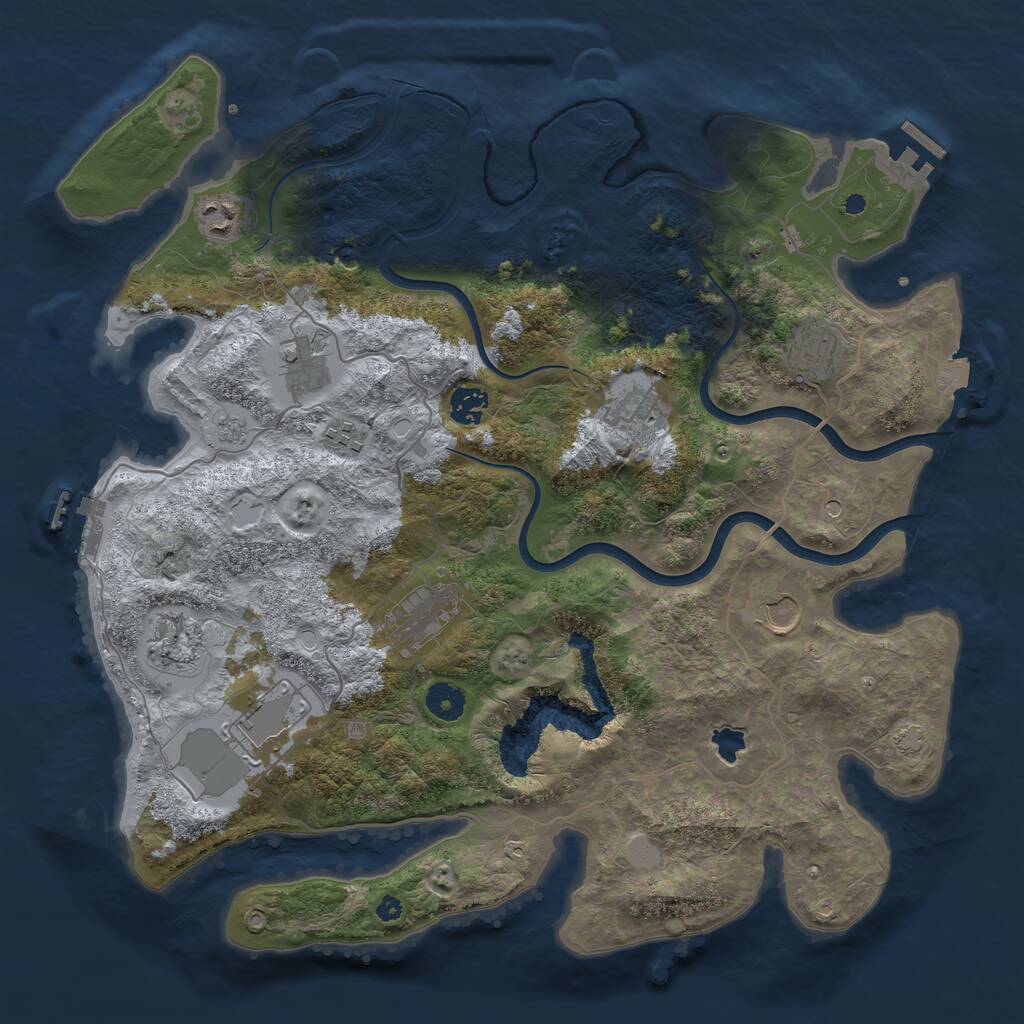 Rust Map: Procedural Map, Size: 4000, Seed: 1627161305, 16 Monuments