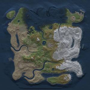 Thumbnail Rust Map: Procedural Map, Size: 3500, Seed: 885375061, 12 Monuments