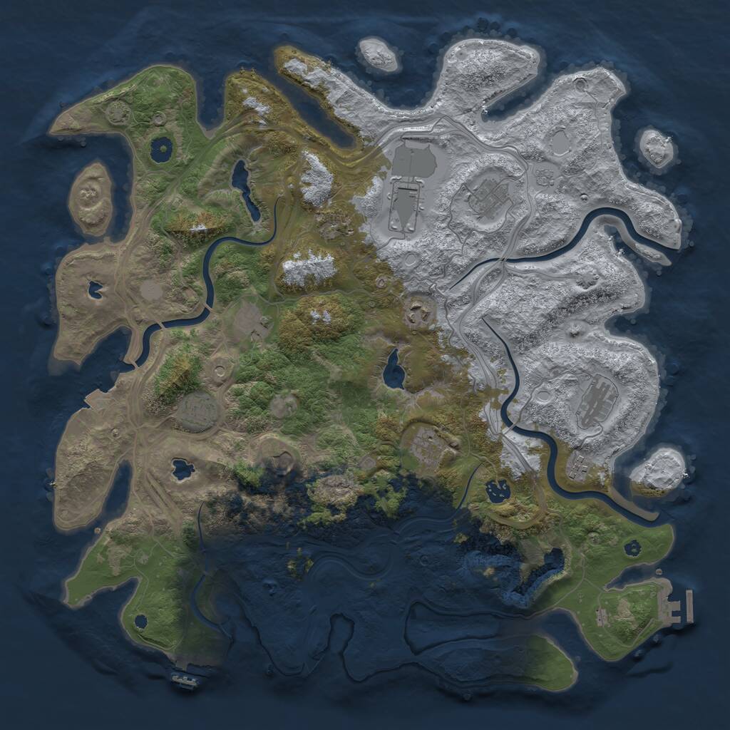 Rust Map: Procedural Map, Size: 4500, Seed: 305981361, 17 Monuments