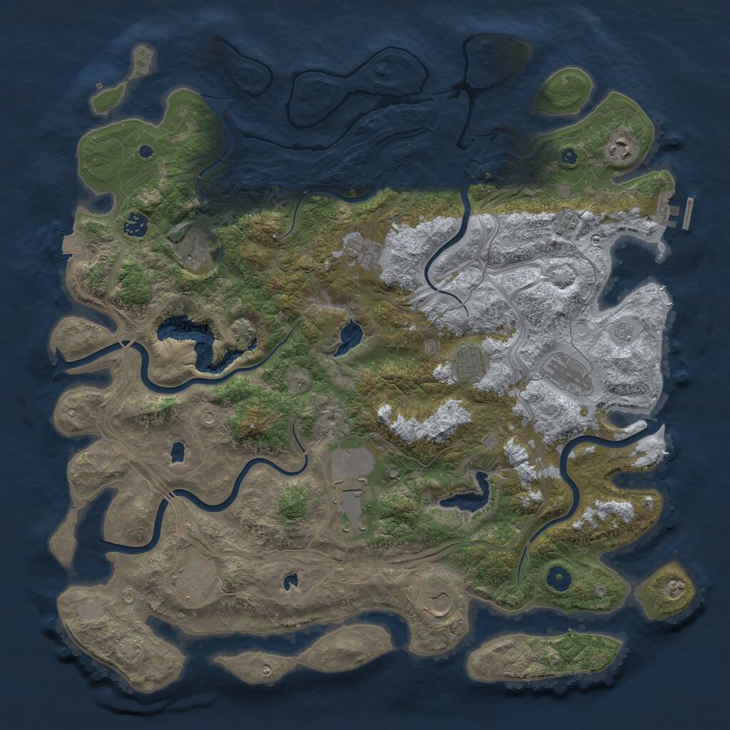 Rust Map: Procedural Map, Size: 4500, Seed: 1981465776, 15 Monuments