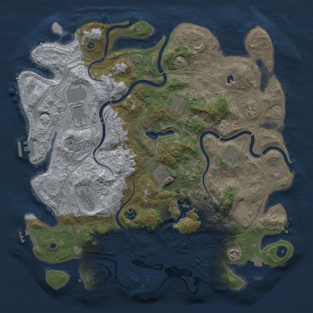 Rust Map: Procedural Map, Size: 4250, Seed: 2068210078, 17 Monuments