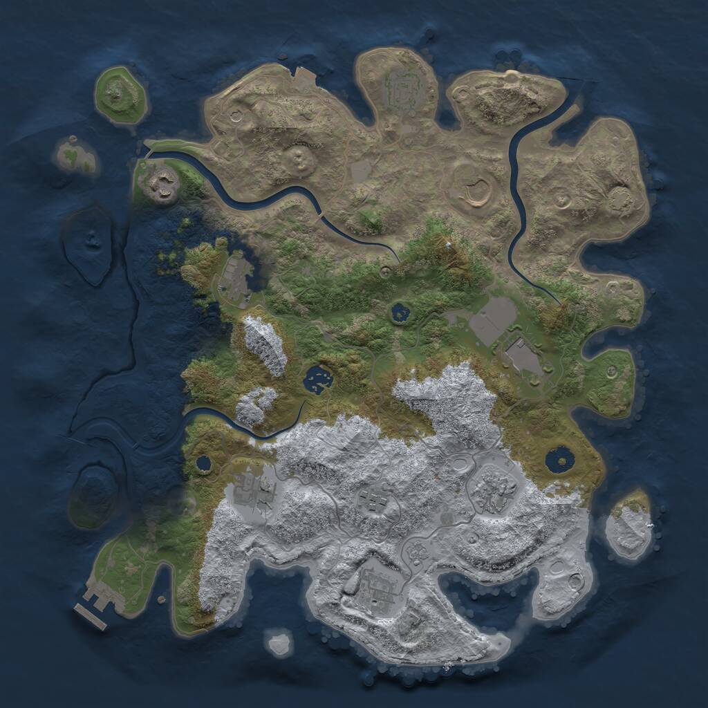Rust Map: Procedural Map, Size: 3850, Seed: 897861097, 15 Monuments