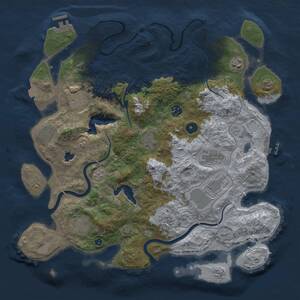 Thumbnail Rust Map: Procedural Map, Size: 4000, Seed: 821503994, 16 Monuments
