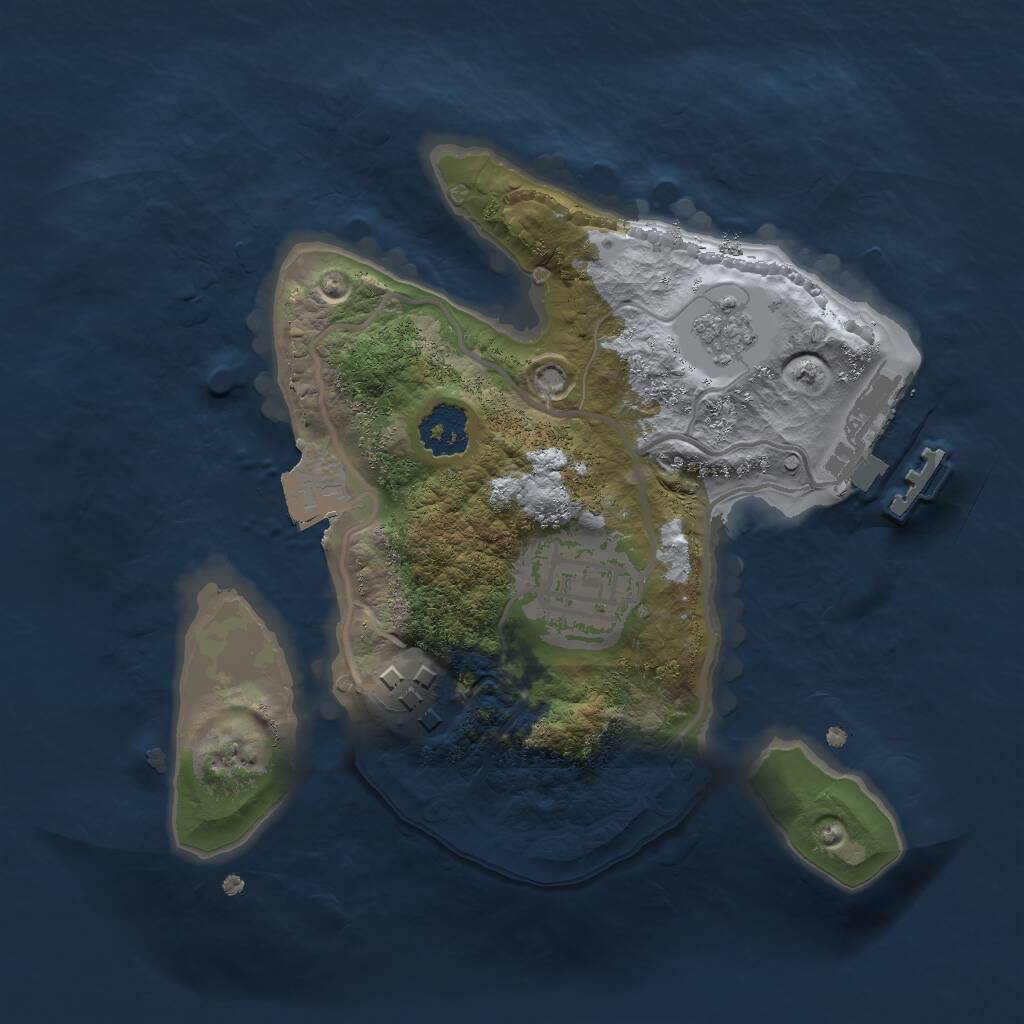 Rust Map: Procedural Map, Size: 2000, Seed: 1824802429, 5 Monuments