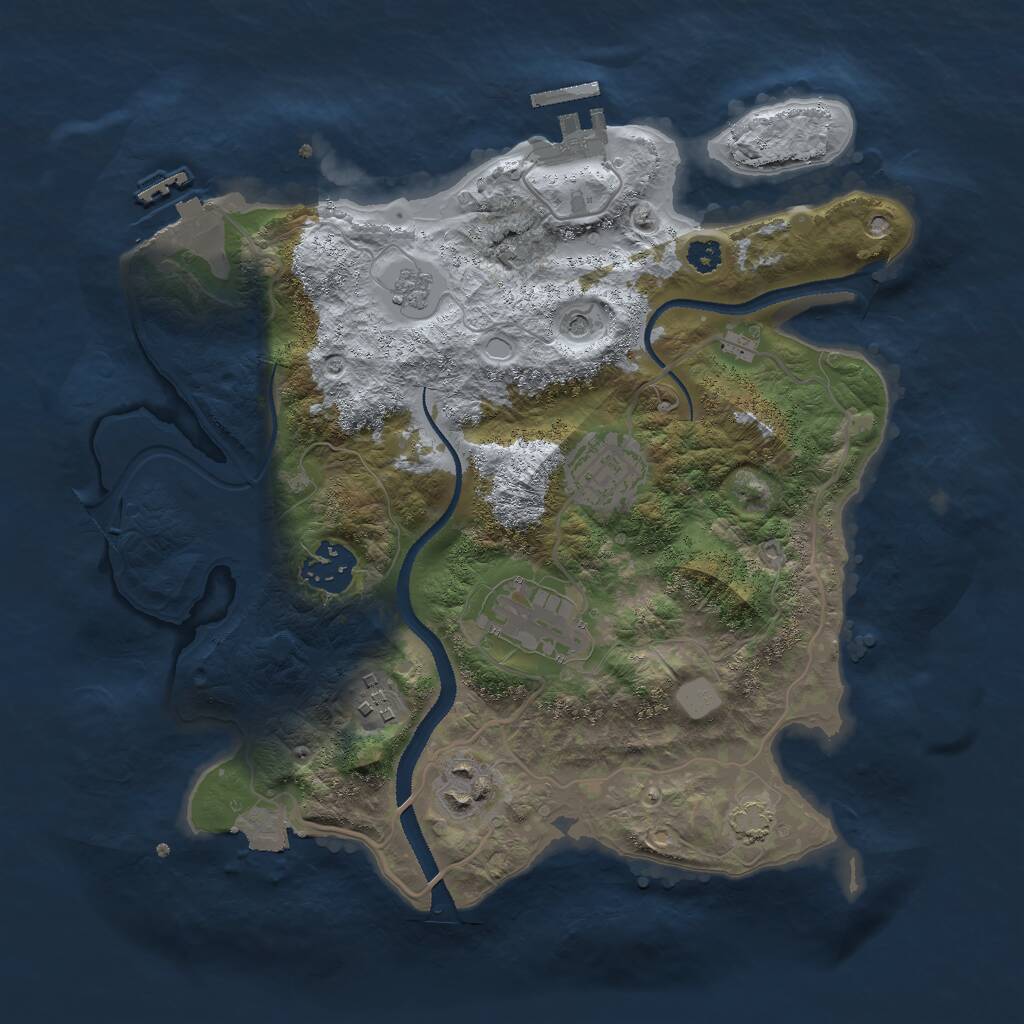 Rust Map: Procedural Map, Size: 3000, Seed: 46493432, 11 Monuments