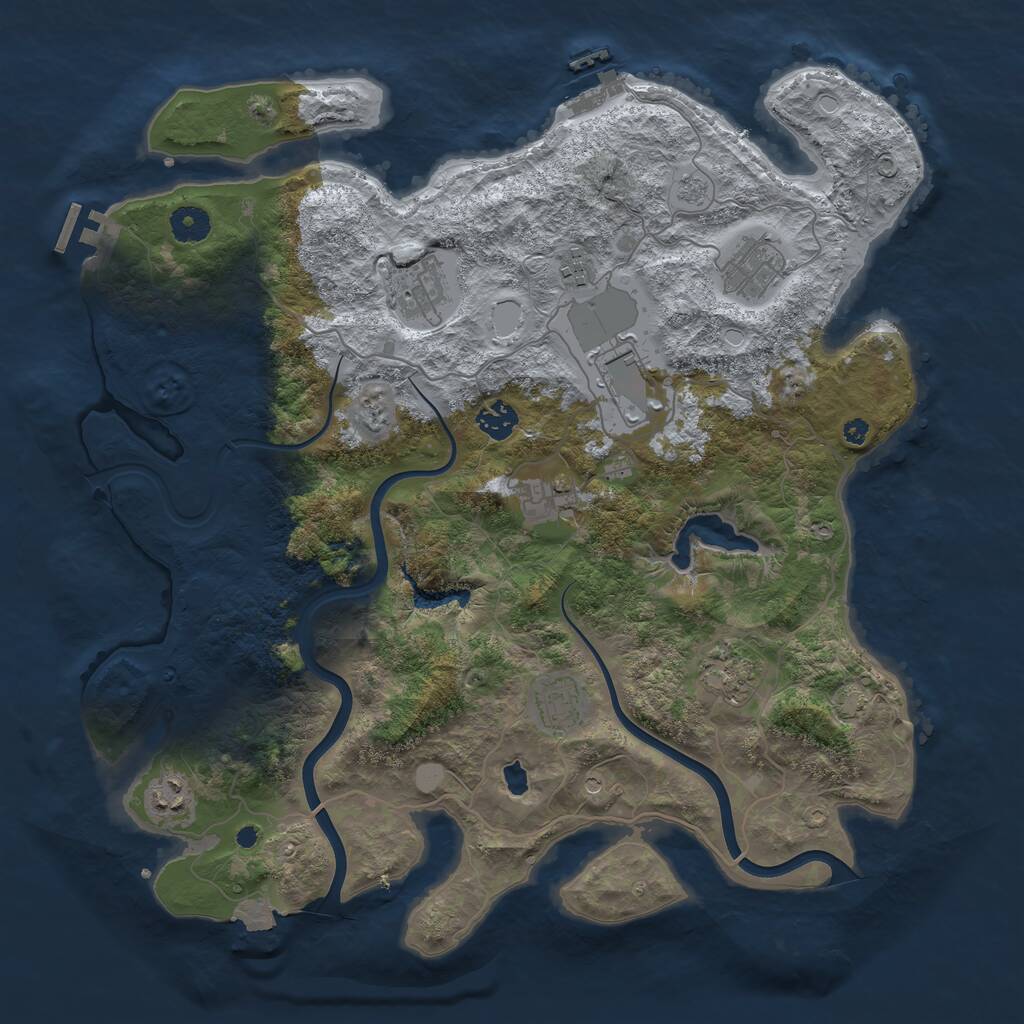 Rust Map: Procedural Map, Size: 4000, Seed: 356093656, 15 Monuments