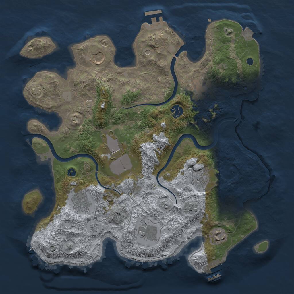 Rust Map: Procedural Map, Size: 3500, Seed: 97028318, 15 Monuments