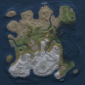 Thumbnail Rust Map: Procedural Map, Size: 3500, Seed: 97028318, 15 Monuments