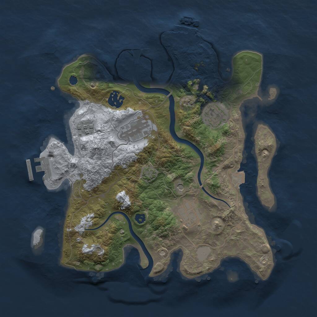 Rust Map: Procedural Map, Size: 3000, Seed: 2088, 10 Monuments