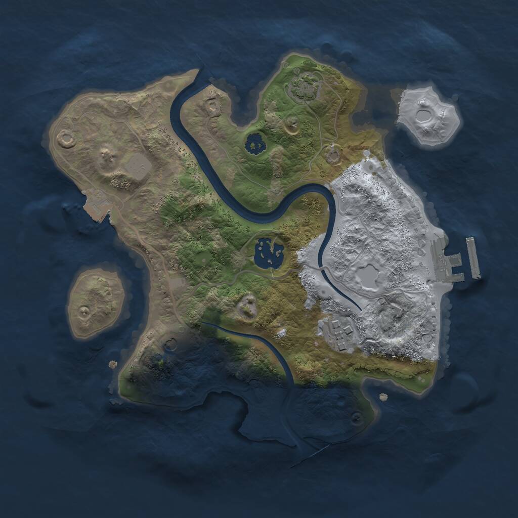 Rust Map: Procedural Map, Size: 2500, Seed: 114513, 6 Monuments