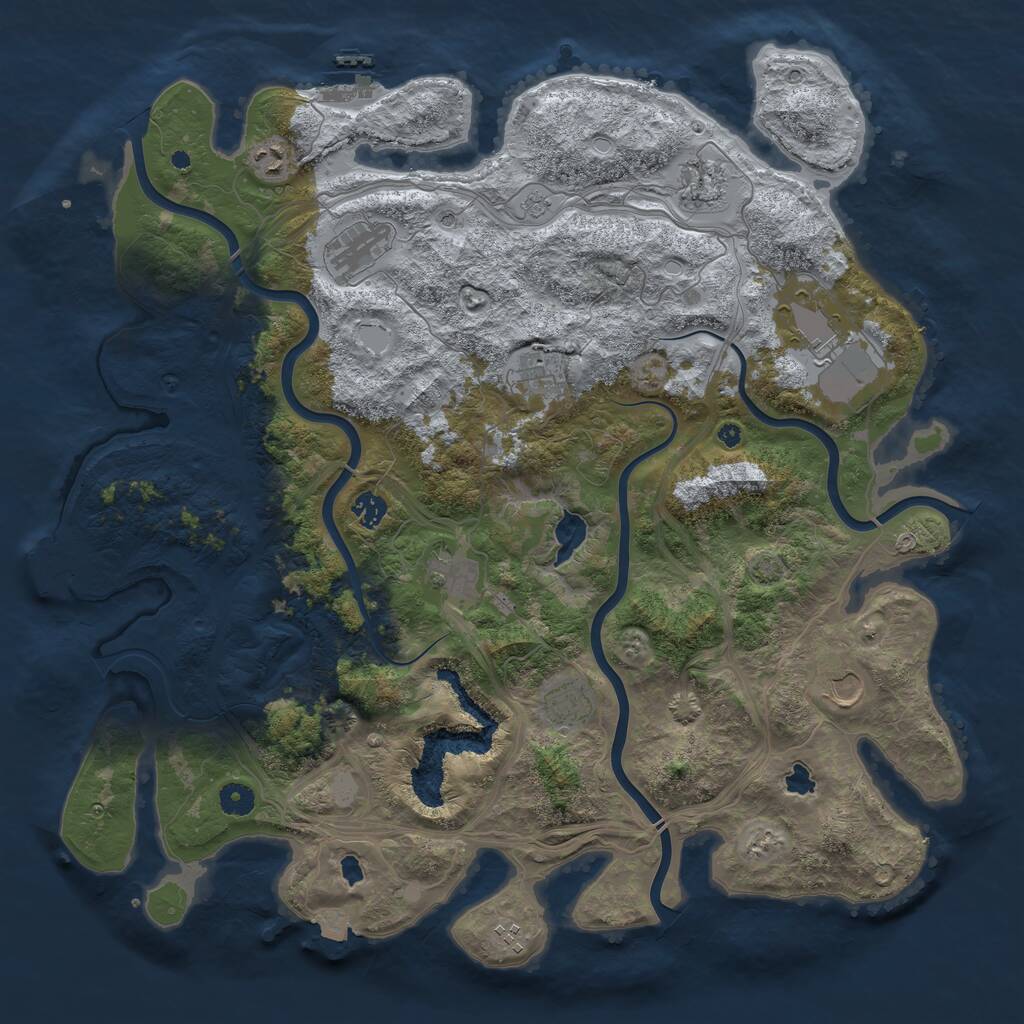 Rust Map: Procedural Map, Size: 4500, Seed: 369716274, 16 Monuments