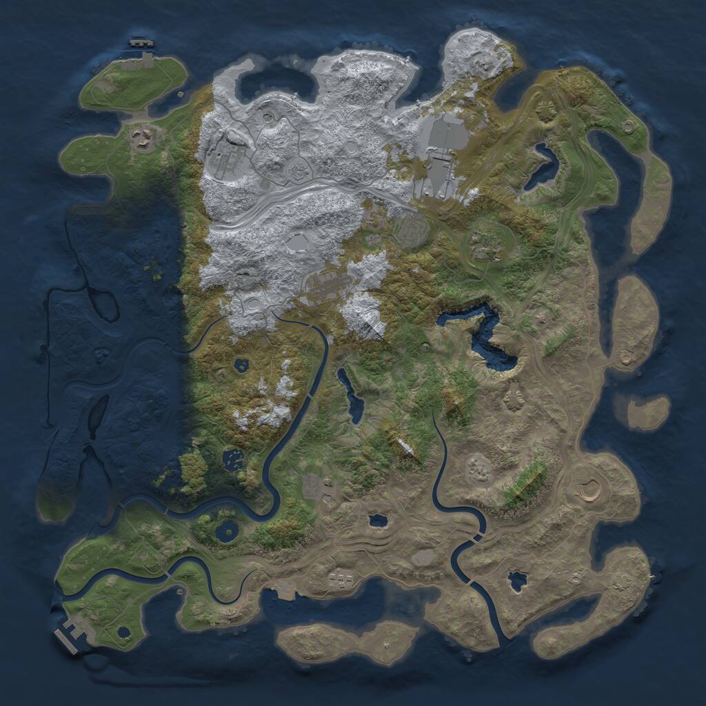 Rust Map: Procedural Map, Size: 4750, Seed: 32254, 16 Monuments