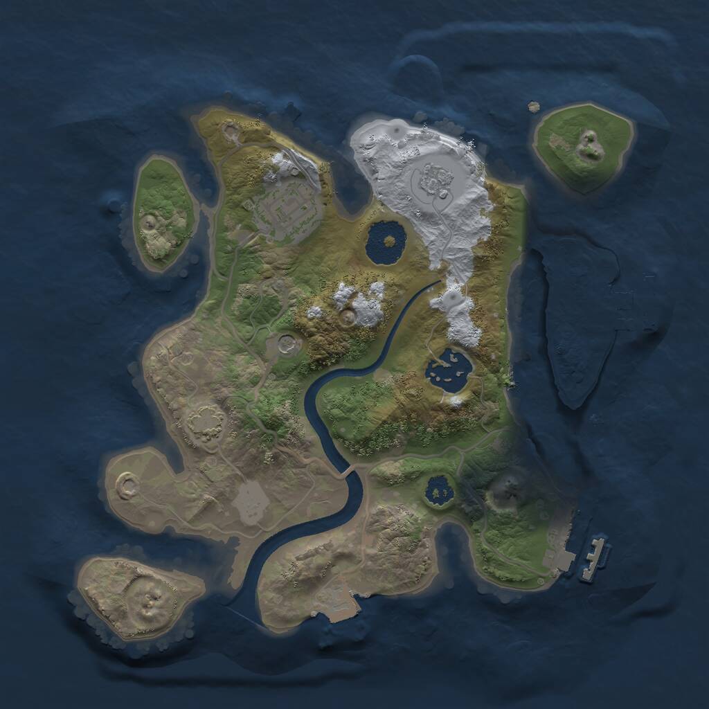 Rust Map: Procedural Map, Size: 2500, Seed: 497050782, 8 Monuments