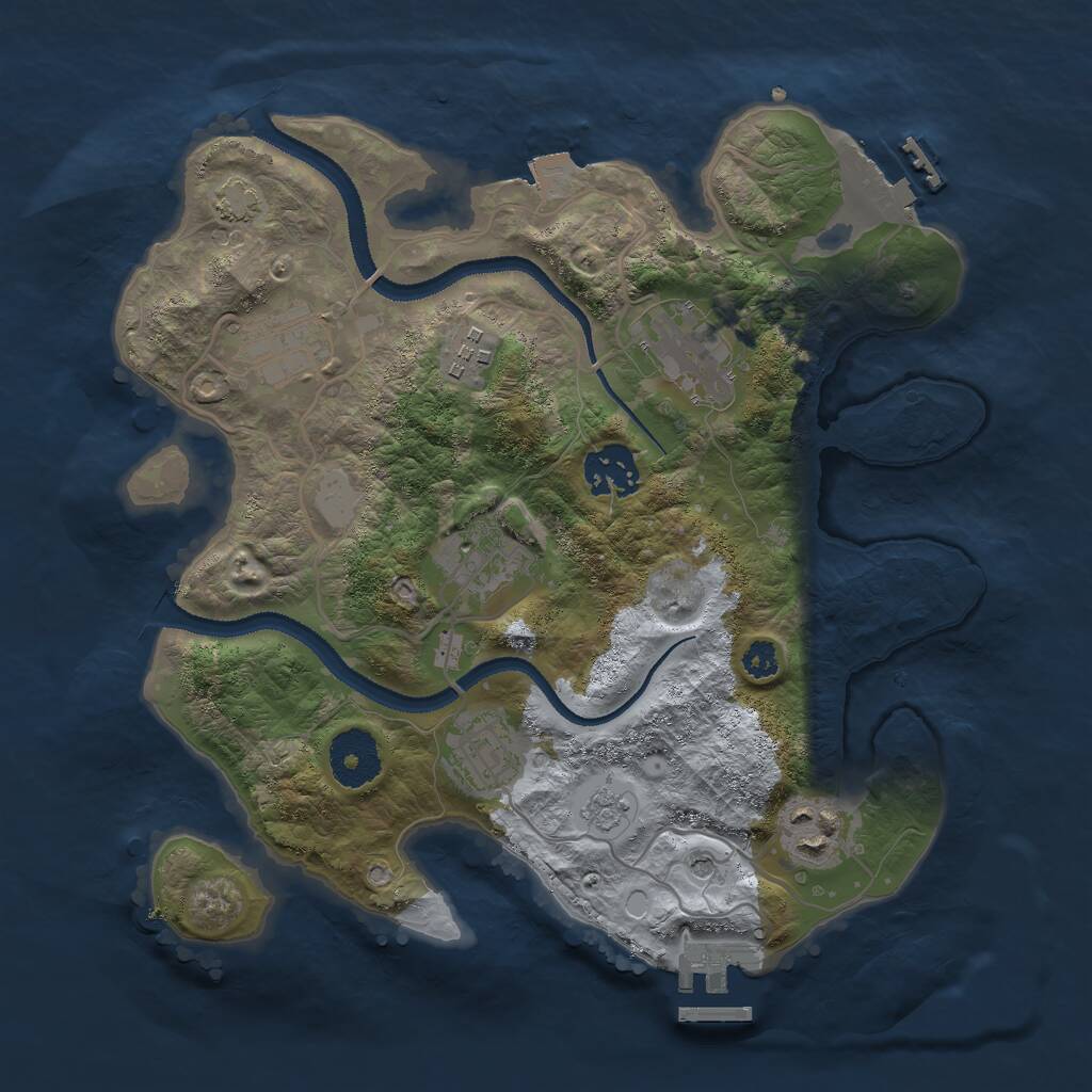 Rust Map: Procedural Map, Size: 3000, Seed: 714819168, 13 Monuments