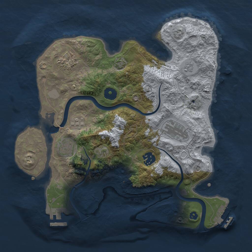 Rust Map: Procedural Map, Size: 3000, Seed: 1835852793, 11 Monuments