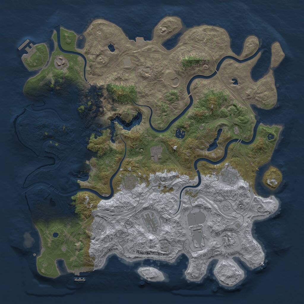 Rust Map: Procedural Map, Size: 4500, Seed: 495596774, 17 Monuments
