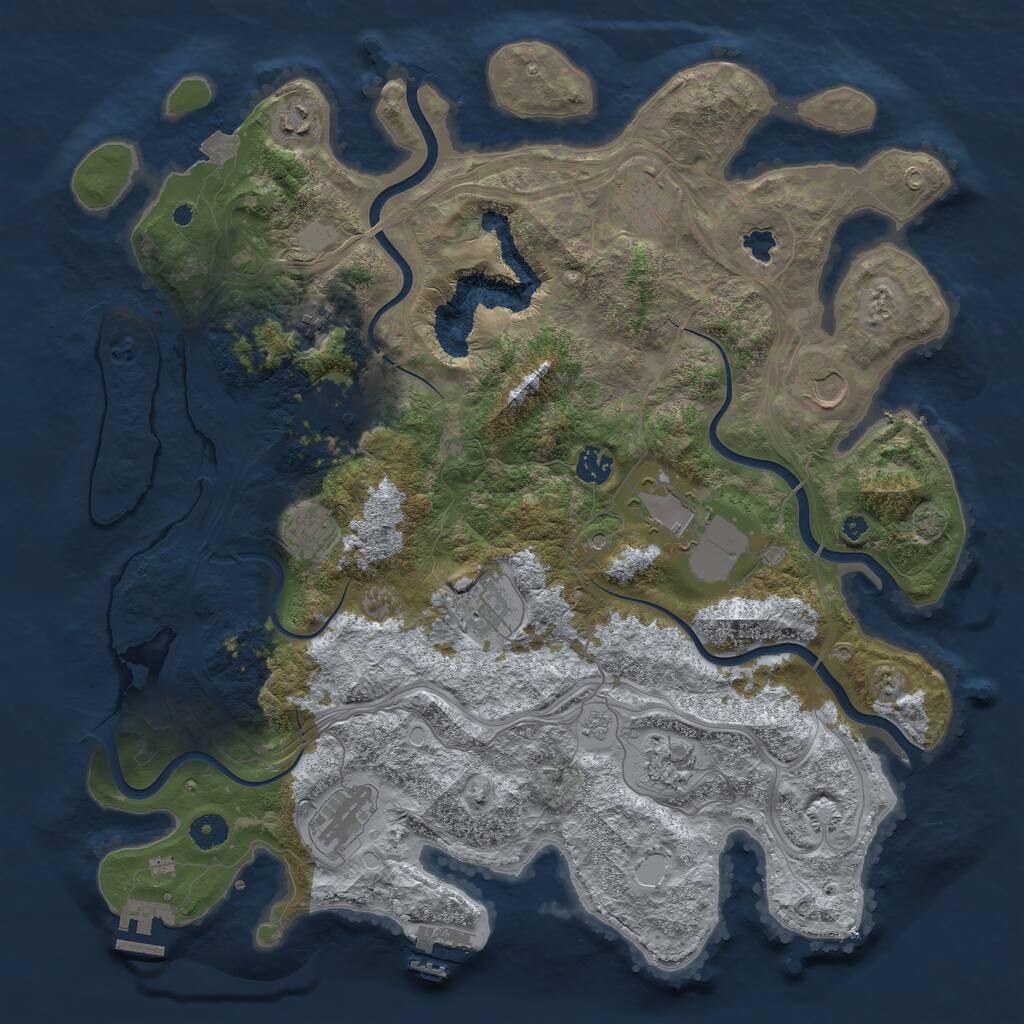 Rust Map: Procedural Map, Size: 4250, Seed: 310950480, 17 Monuments