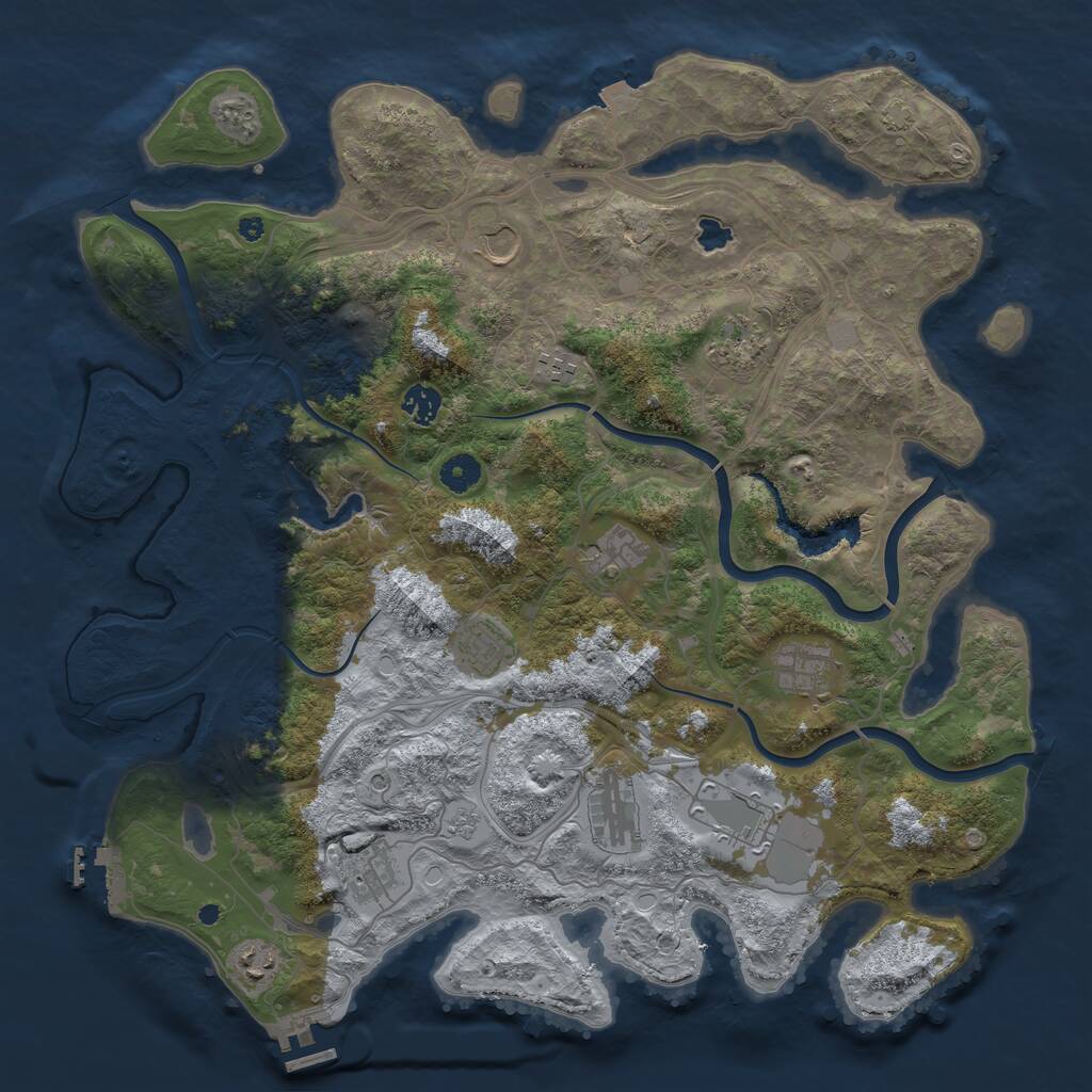 Rust Map: Procedural Map, Size: 4250, Seed: 1198386514, 17 Monuments