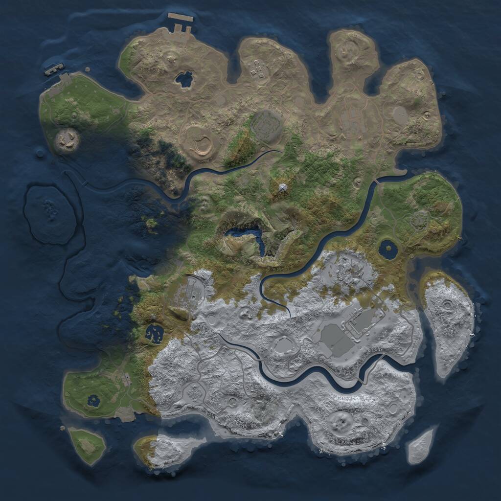 Rust Map: Procedural Map, Size: 4000, Seed: 77685690, 15 Monuments
