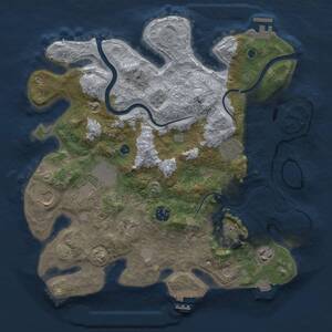 Thumbnail Rust Map: Procedural Map, Size: 3500, Seed: 373896451, 14 Monuments