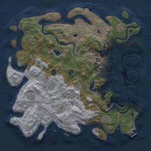 Thumbnail Rust Map: Procedural Map, Size: 4500, Seed: 324053515, 16 Monuments