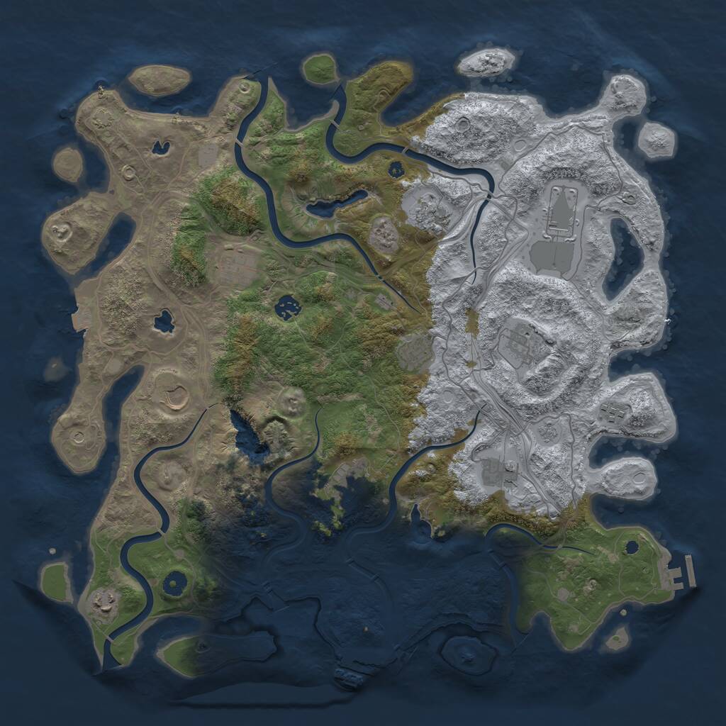 Rust Map: Procedural Map, Size: 4500, Seed: 655420539, 17 Monuments