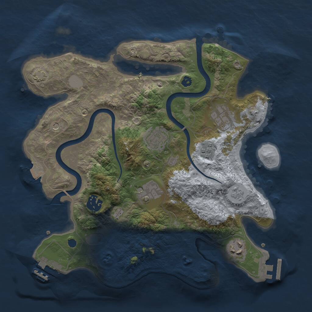 Rust Map: Procedural Map, Size: 3000, Seed: 310618505, 12 Monuments