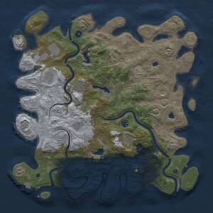 Thumbnail Rust Map: Procedural Map, Size: 4500, Seed: 23415, 14 Monuments