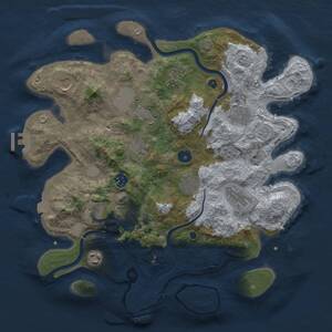 Thumbnail Rust Map: Procedural Map, Size: 3750, Seed: 456274, 17 Monuments